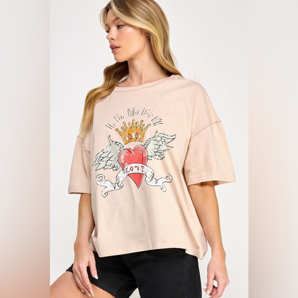 Women's Cream Graphic Tee - Picture 3 of 7